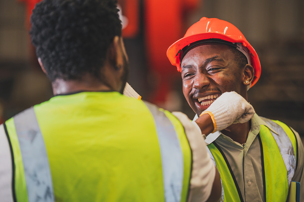 Two veterans training at their new job after a successful veteran career transition
