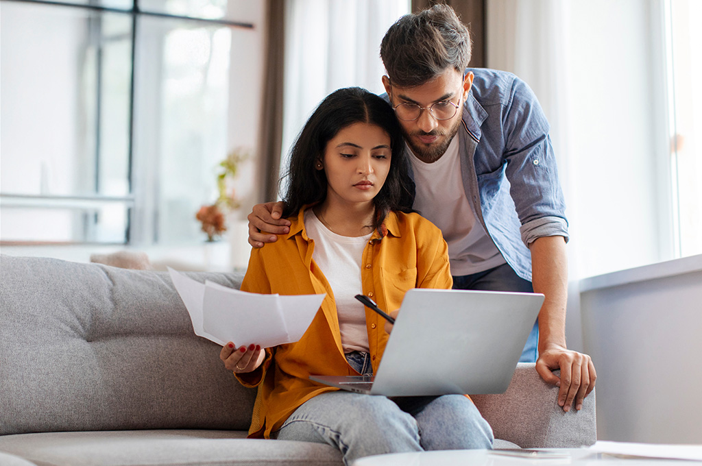 A veteran couple looking up how to stop wage garnishment